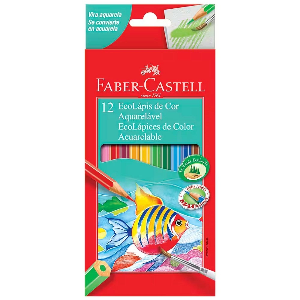 LÁPIS FABER CASTELL 12 CORES AQUARELÁVEL