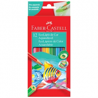 LÁPIS FABER CASTELL 12 CORES AQUARELÁVEL