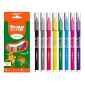 CANETINHA HIDROCOR COM GLITTER 8 CORES LEO&LEO