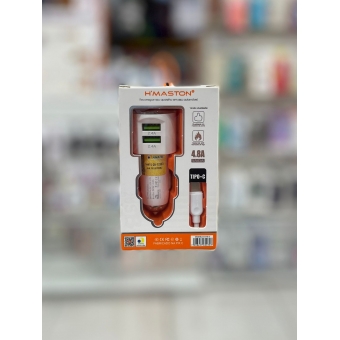 CARREGADOR VEICULAR 4.8A TIPO-C COM 2 USB H´MASTON S15-3