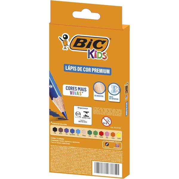 LÁPIS DE COR BIC 12 CORES