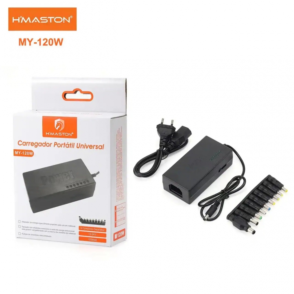 FONTE UNIVERSAL PORTATIL COM 9 CONECTORES