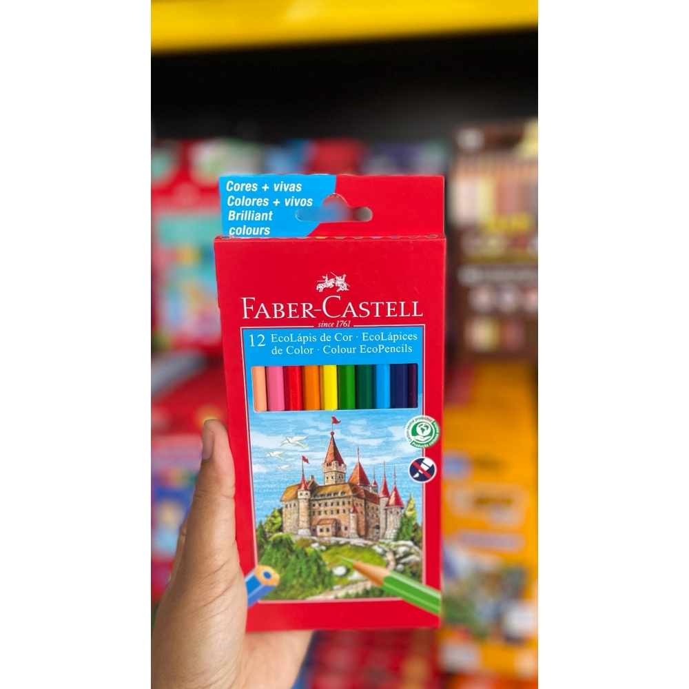 LÁPIS DE COR FABER - CASTELL ECOLÁPIS SEXTAVADO 12 CORES