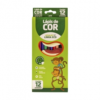 LAPIS DE COR SEXTAVADO 12 CORES LEO&LEO