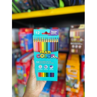 LÁPIS DE COR MULTICOLOR 12 CORES