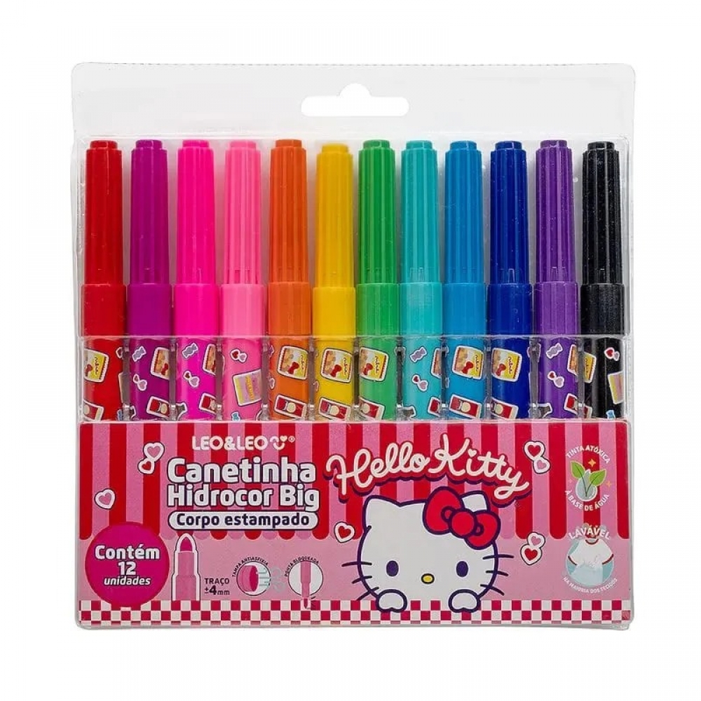 CANETINHA HELLO KITTY 12 CORES