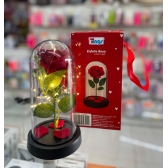 ROSA VERMELHA ARTIFICIAL EM CÚPULA COM LED