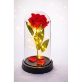 ROSA VERMELHA ARTIFICIAL EM CÚPULA COM LED