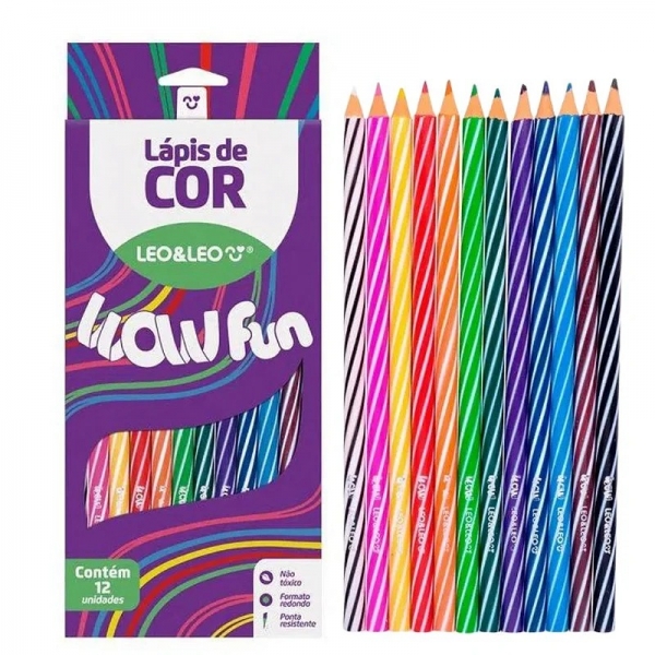 LAPIS DE CORV12 CORES WOW FUN LEO E LEO